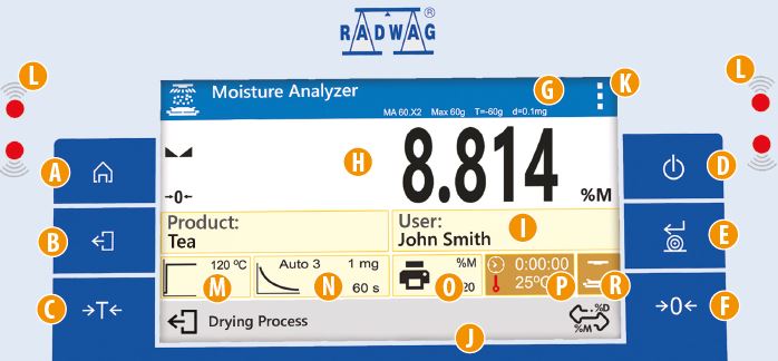Radwag fugtanalysator X2 til at måle tørstof. Fugtighedsanalysator. Radwag moisture analyzer